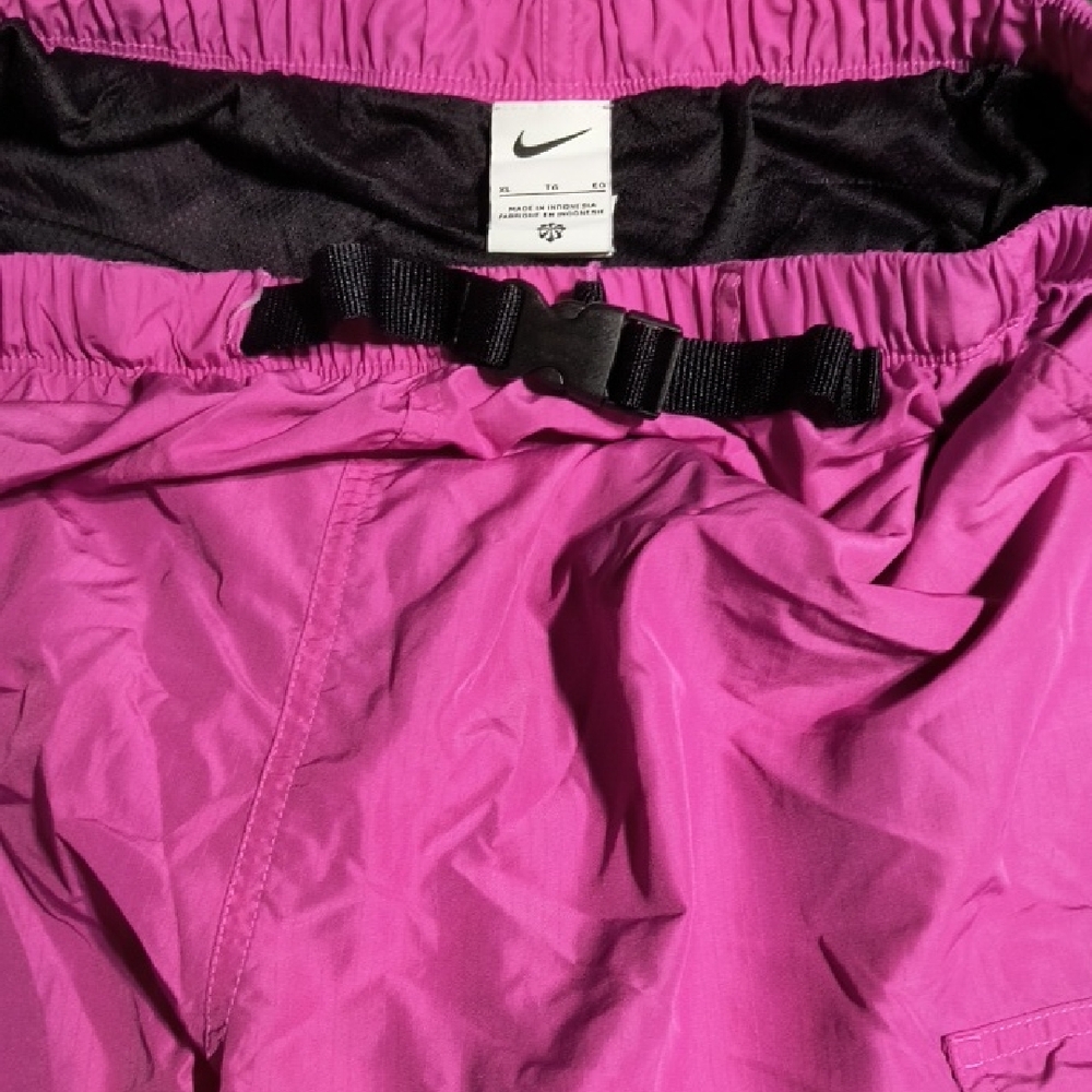 Nike Magenta Athletic Shorts with Black Waist Strap